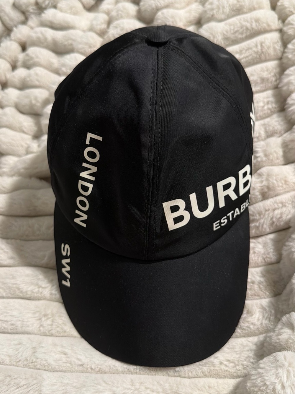 Burberry Black Horseferry Logo Baseball Cap London